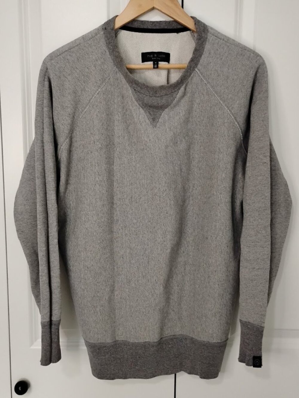 rag & bone New York Women's Grey Racer Crewneck Pullover Sweatshirt Size M